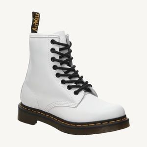 Dr Martens 1460 Smooth Leather Lace Up Boots White Docs